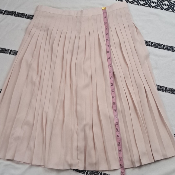 Ann Taylor pleated chiffon a line midi skirt cream off white sz6 - Picture 10 of 11